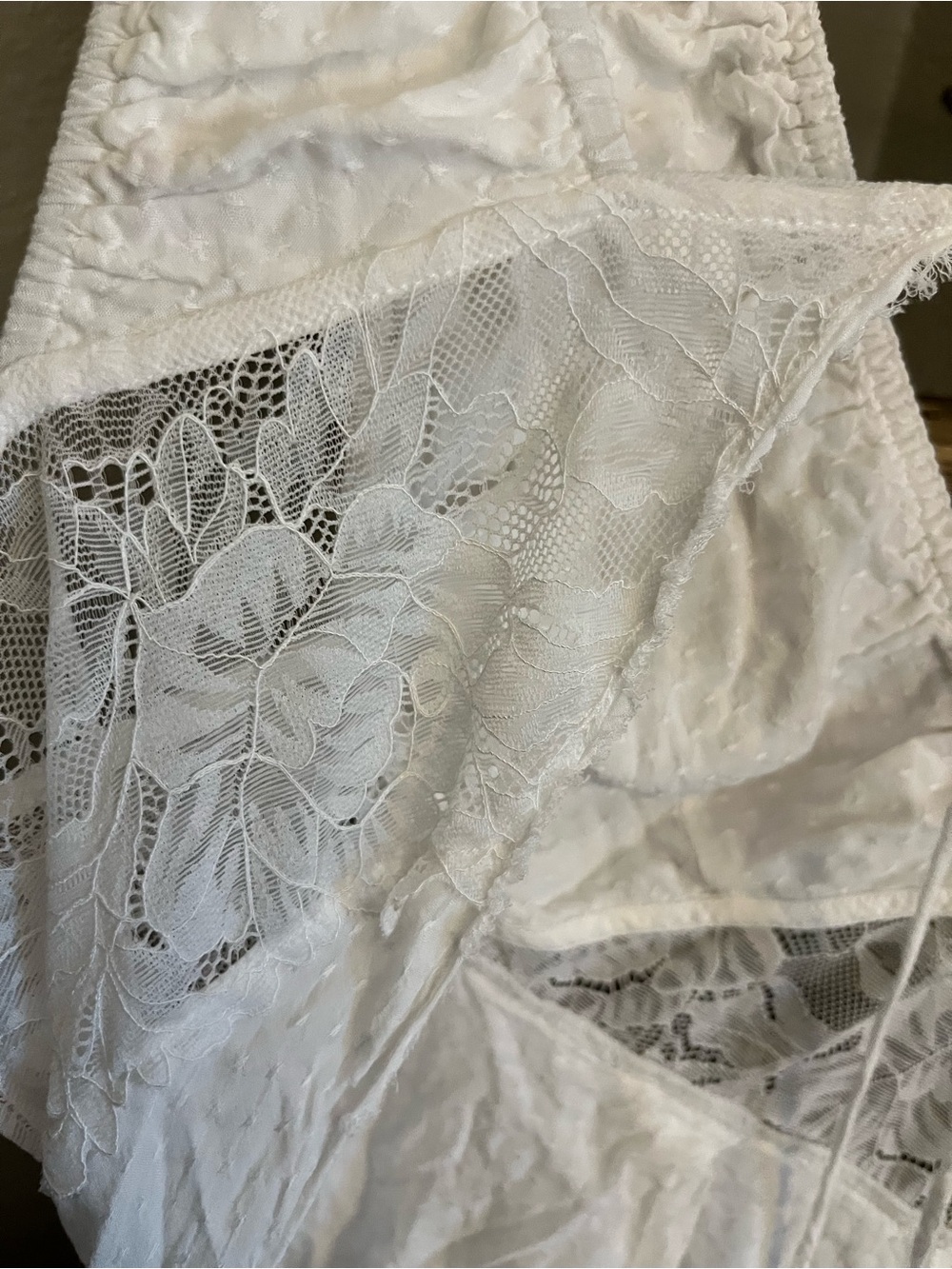 Free People White Lace V-Neck Mini Dress - Picture 9 of 9